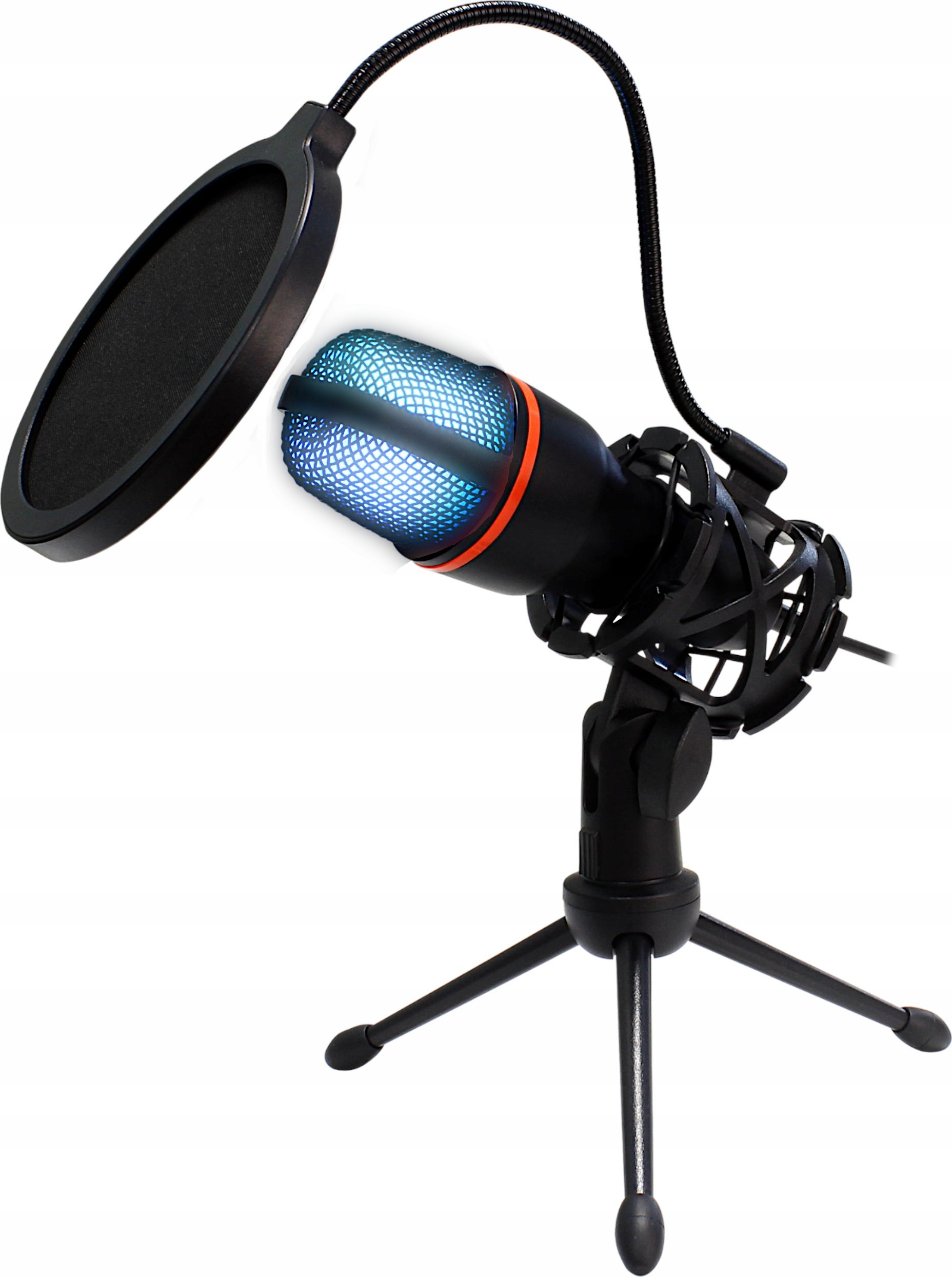 Mikrofon Blow Mikrofon gamingowy stojący z membraną BLOW streaming podświetlany + filtr