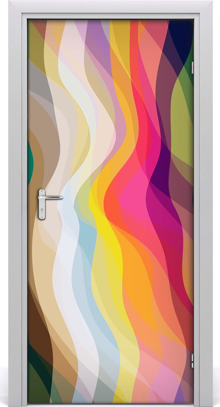 Tulup Fototapeta samoprzylepna na drzwi 95 x 205 cm Abstrakcyjne fale