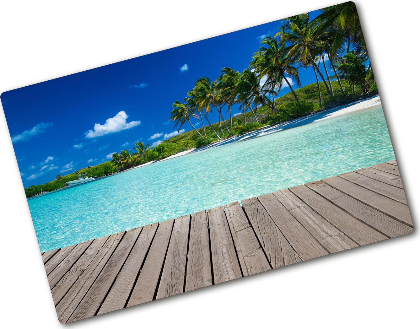 Deska do krojenia Tulup szklana Tropikalna plaża 20 80x52cm