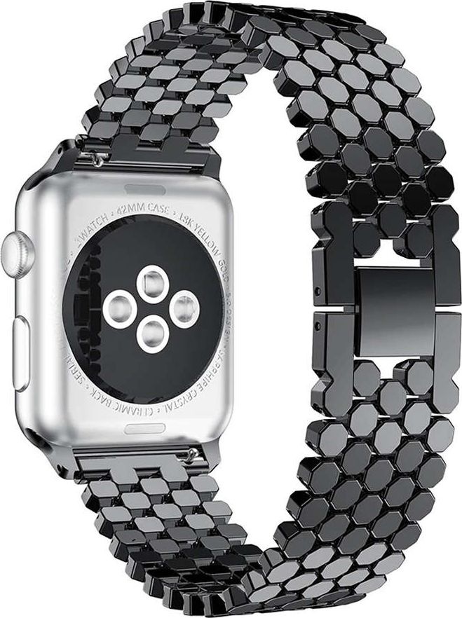 Alogy Elegancka bransoleta pasek Alogy Stainless Steel do Apple Watch 42/44/45mm Czarna