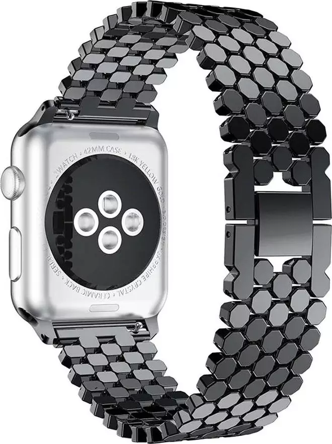 Alogy Elegancka bransoleta pasek Alogy Stainless Steel do Apple Watch 42/44/45mm Czarna