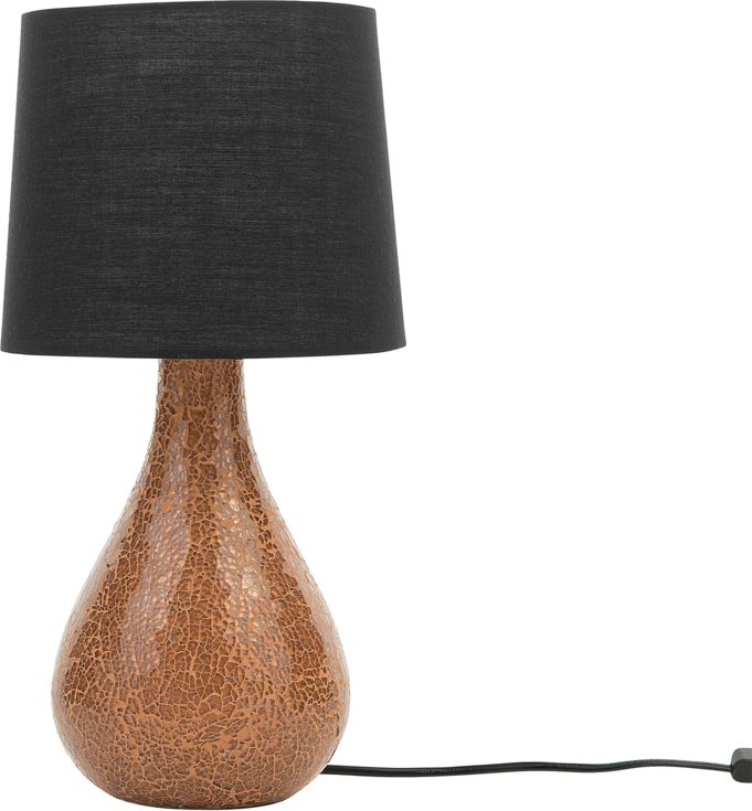 Lampa stołowa Beliani Lampka nocna szklana miedziana ABRAMS