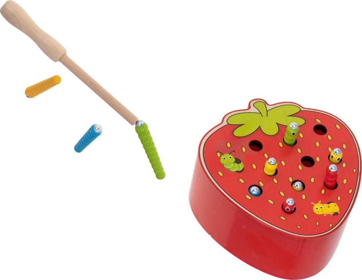 KIK Gąsienica magnetyczna drewniana truskawka