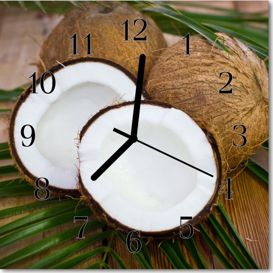 Tulup Zegar szklany ścienny Cichy Kokosy 30x30 63545019