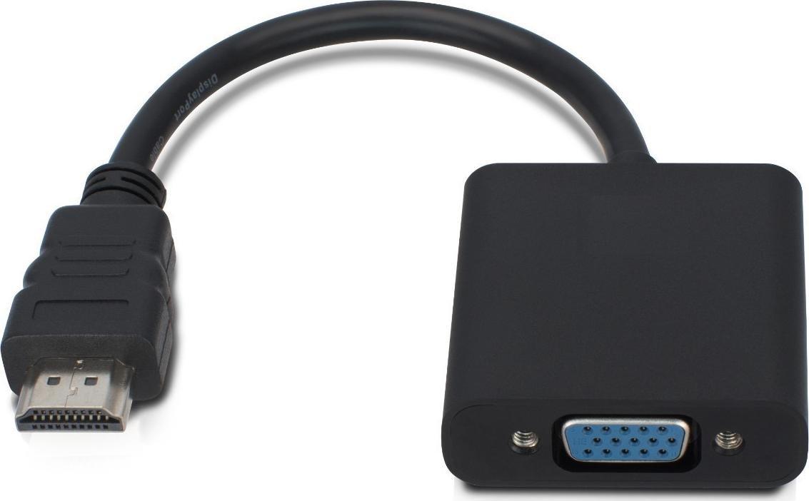 Adapter AV MicroConnect HDMI - D-Sub (VGA) czarny (HDMVGA1B)