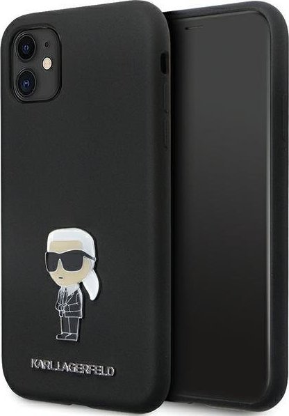 Karl Lagerfeld Karl Lagerfeld KLHCN61SMHKNPK iPhone 11 / Xr 6.1" czarny/black Silicone Ikonik Metal Pin