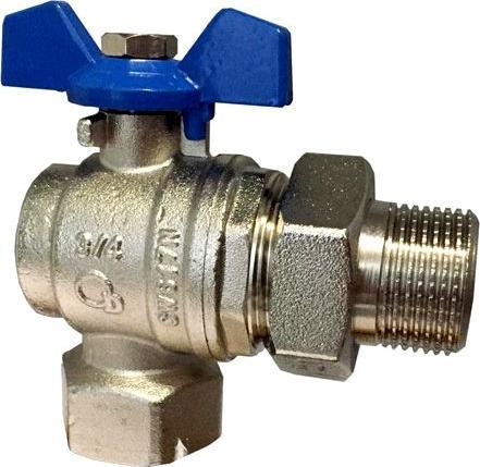 Diamond zawór kulowy kątowy 1" ze śrubunkiem PN30 DIAMOND (niebieski motylek)