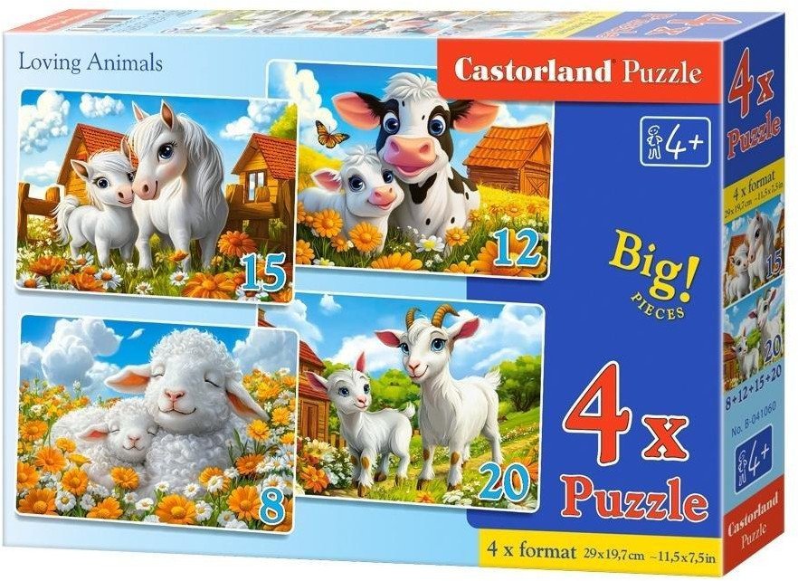 Puzzle x 4 Kontur Loving Animals CASTOR