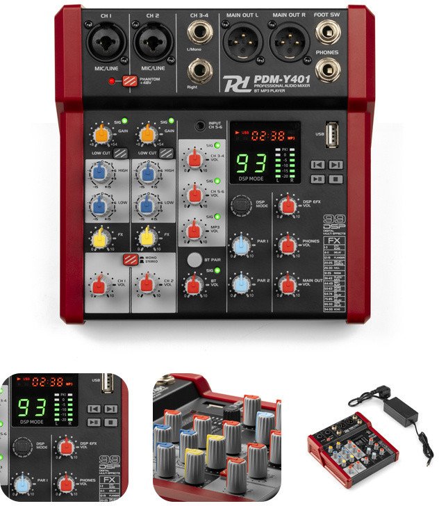 Mikser 4- kanałowy PDM-Y401 Power Dynamics one size