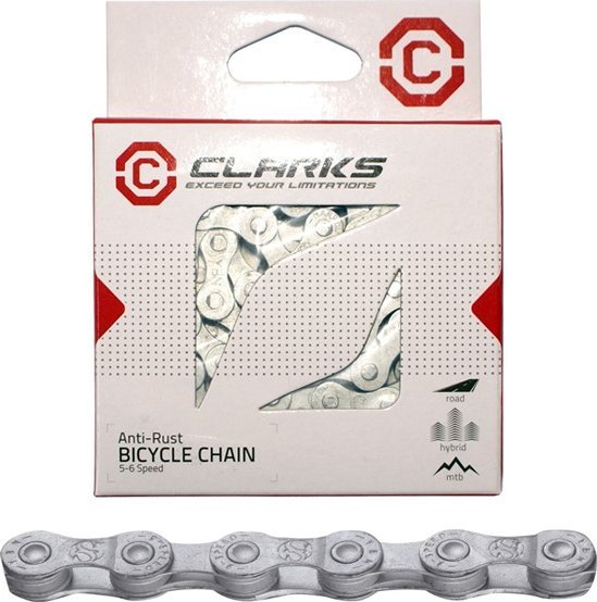 Clarks Łańcuch rowerowy CLARKS C10AR, 10-rzędowy, 116 ogniw, 1/2"x11/128", Spinka, Antykorozyjny, Srebrny