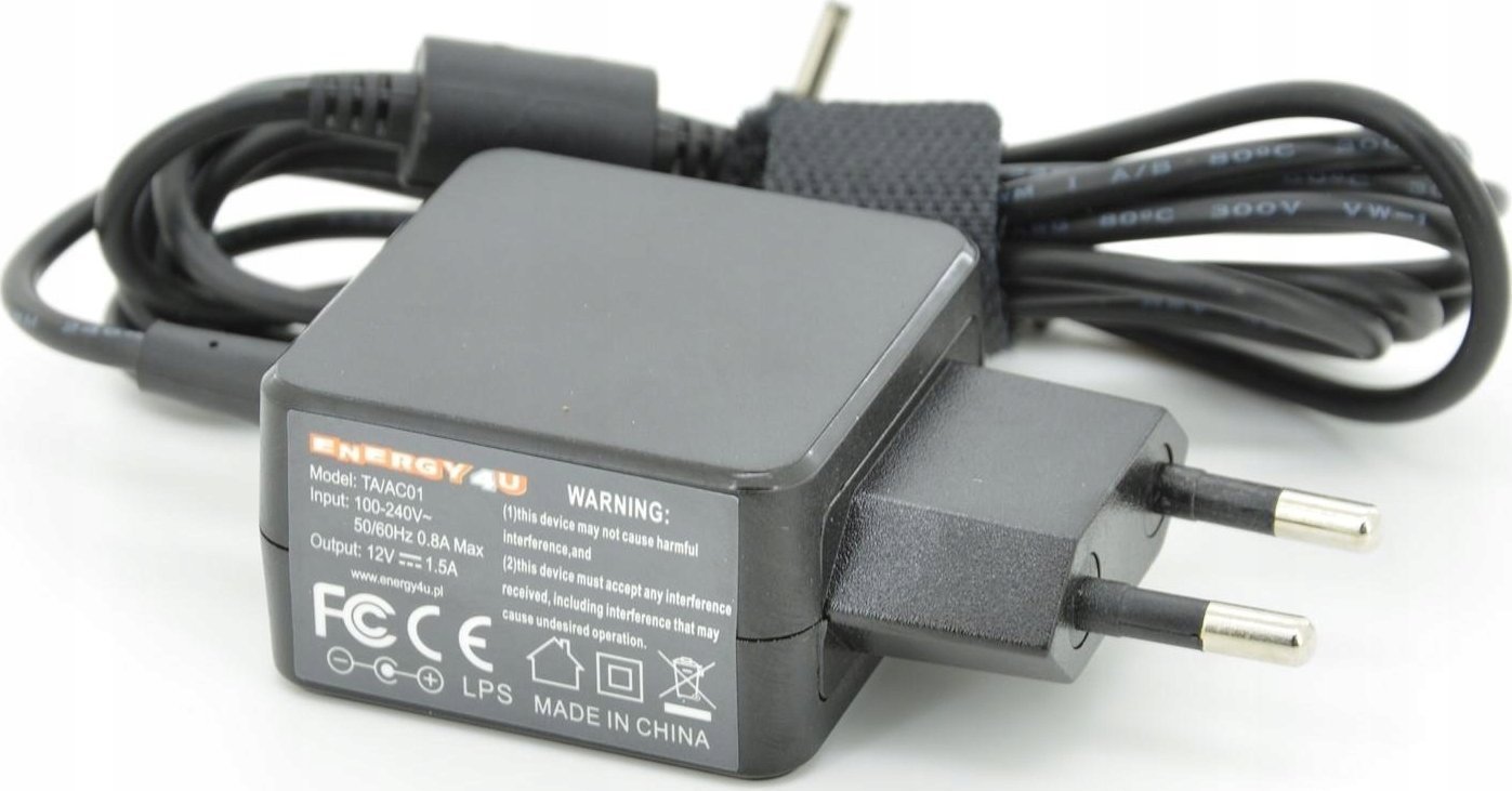 Ładowarka Energy4U Energy4U TA/AC01 12V / 1,5A (3.0x1.0mm) 18W, zasilacz do tabletu Acer Iconia (A100, A200, A500, W3)