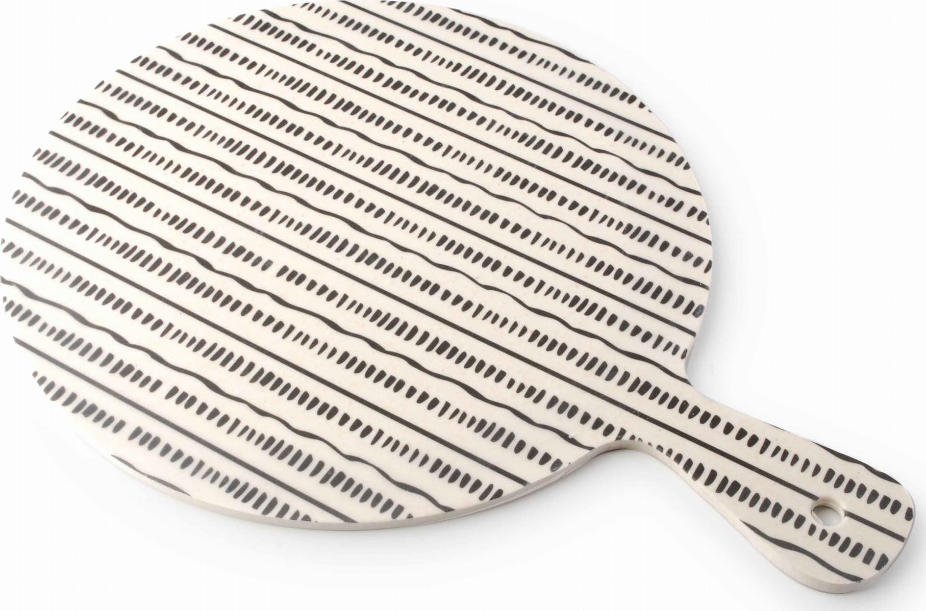 Deska do krojenia Mondex z rączką bambusowa Paski 32x24cm