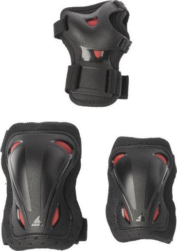 Rollerblade Zestaw ochraniaczy Rollerblade Skate Gear Junior 3 Pack Black Red 2021 XXXS