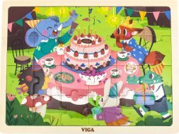 Viga Viga 44644 Puzzle na podkładce 24 elementy - urodziny