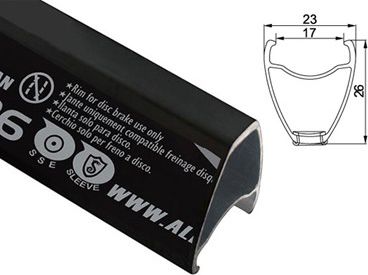 Alexrims Obręcz szosa CXD26 700x24otw. kapslowana czarna (ALX-CXD2670024)