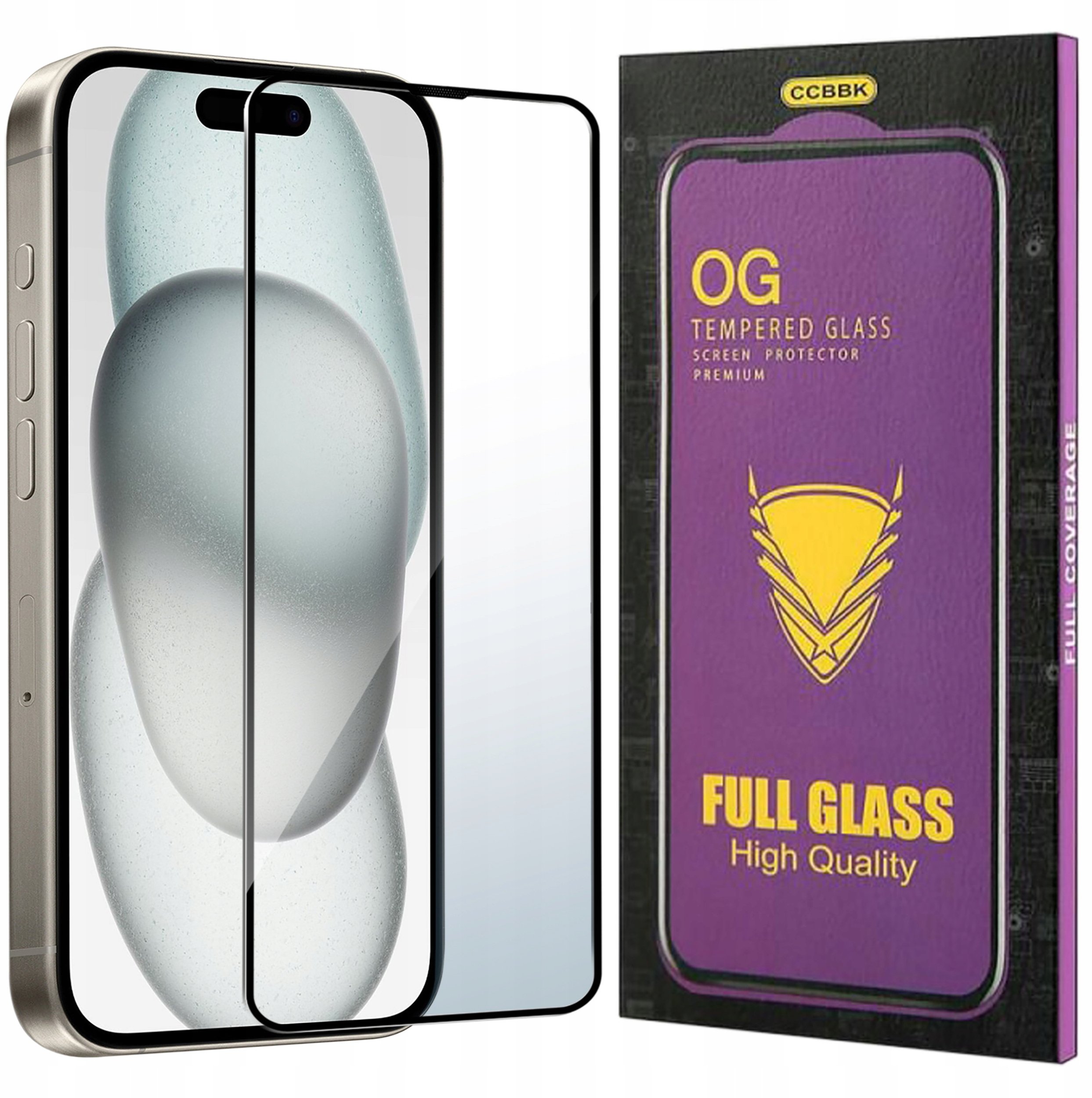 Szkło HARTOWANE 5D do iPhone 15 Plus OG PREMIUM CAŁY EKRAN PEŁNE