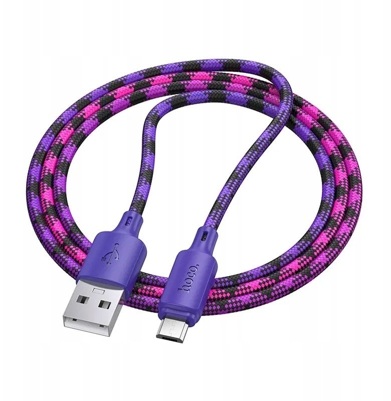 Kabel USB A do Micro USB Hoco 2,4A 1 m X116 gradient fioletowy