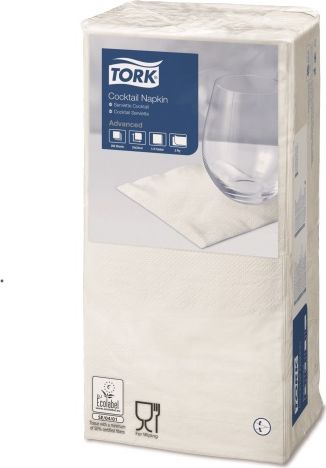Tork Tork - Serwetki koktajlowe, 2-warstwowe, bind, advanced - Białe