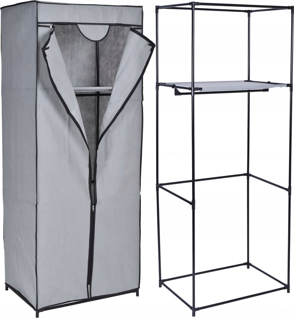 Szafa tekstylna z półką Fela - szary