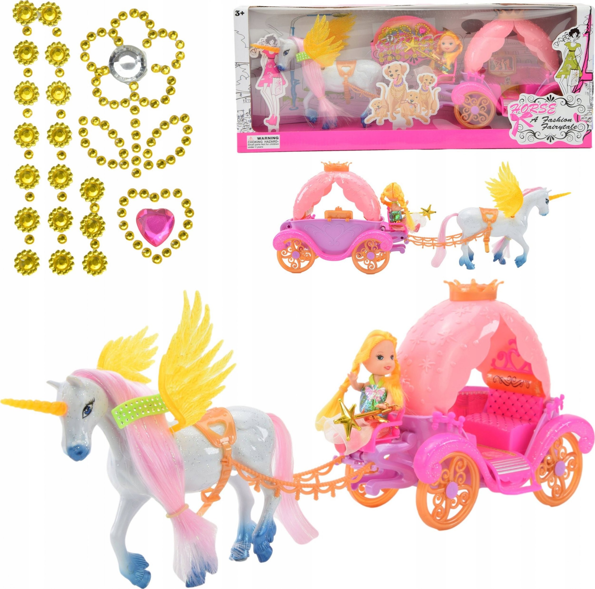 Skleplolki BAJKOWA LALKA KAROCA PEGAZ DŹWIĘK ŚWIECI JEŹDZI