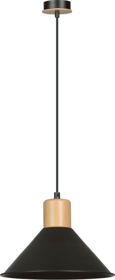 Lampa wisząca Selsey SELSEY Lampa wisząca Rawn stożek średnica 25 cm czarna