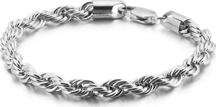 Lovrin Bransoleta ze stali chirurgicznej splot Korda 6mm