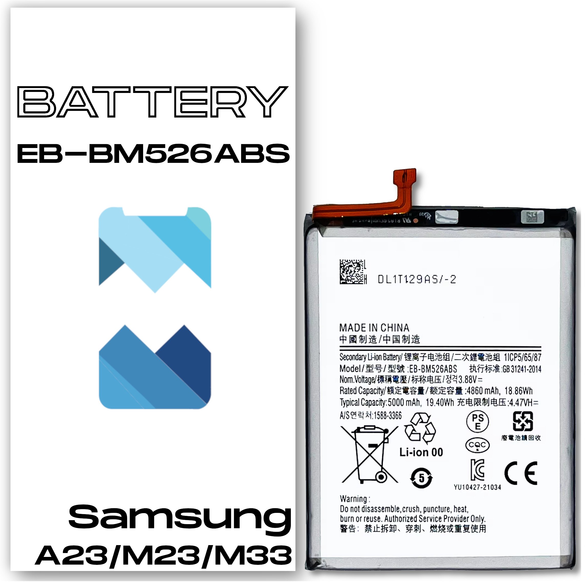 Bateria Mobilepart Bateria do Samsung A23/M23/M33 Akumulator EB-BM526ABS
