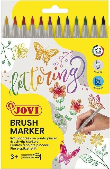 Flamastry Brush końcówka z pędzelkiem 12szt JOVI
