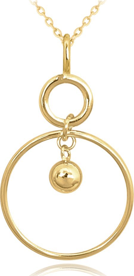 Minet MINET Pozłacany nowoczesny srebrny naszyjnik PIERŚCIONEK z piłkąi