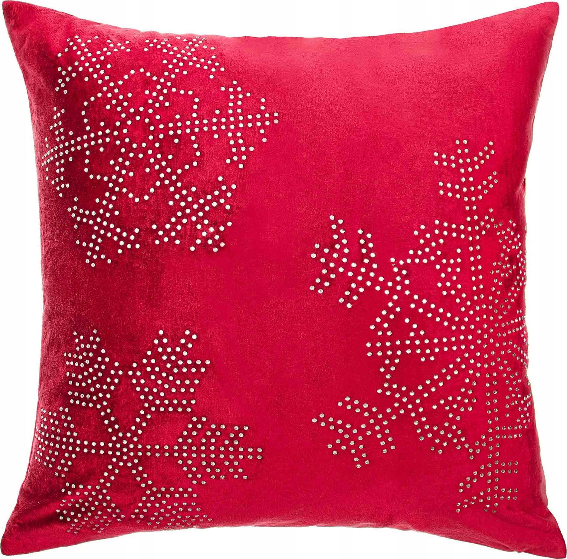 Spod Igły i Nitki CZERWONA POSZEWKA ŚWIĄTECZNA 45x45 ŚNIEŻKA