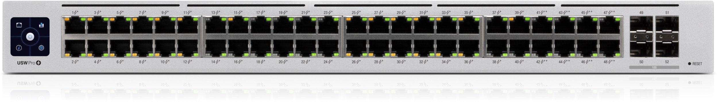 UBIQUITI USW-PRO-48-POE UniFi komutatorius, 48 x 600 W, 48 gigabito RJ45 prievadai, 4 SFP+ prievadai, PoE++