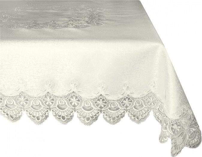 Mesa Obrus Na Stół Okrągły Gipiura 088_Kremowy fi 60