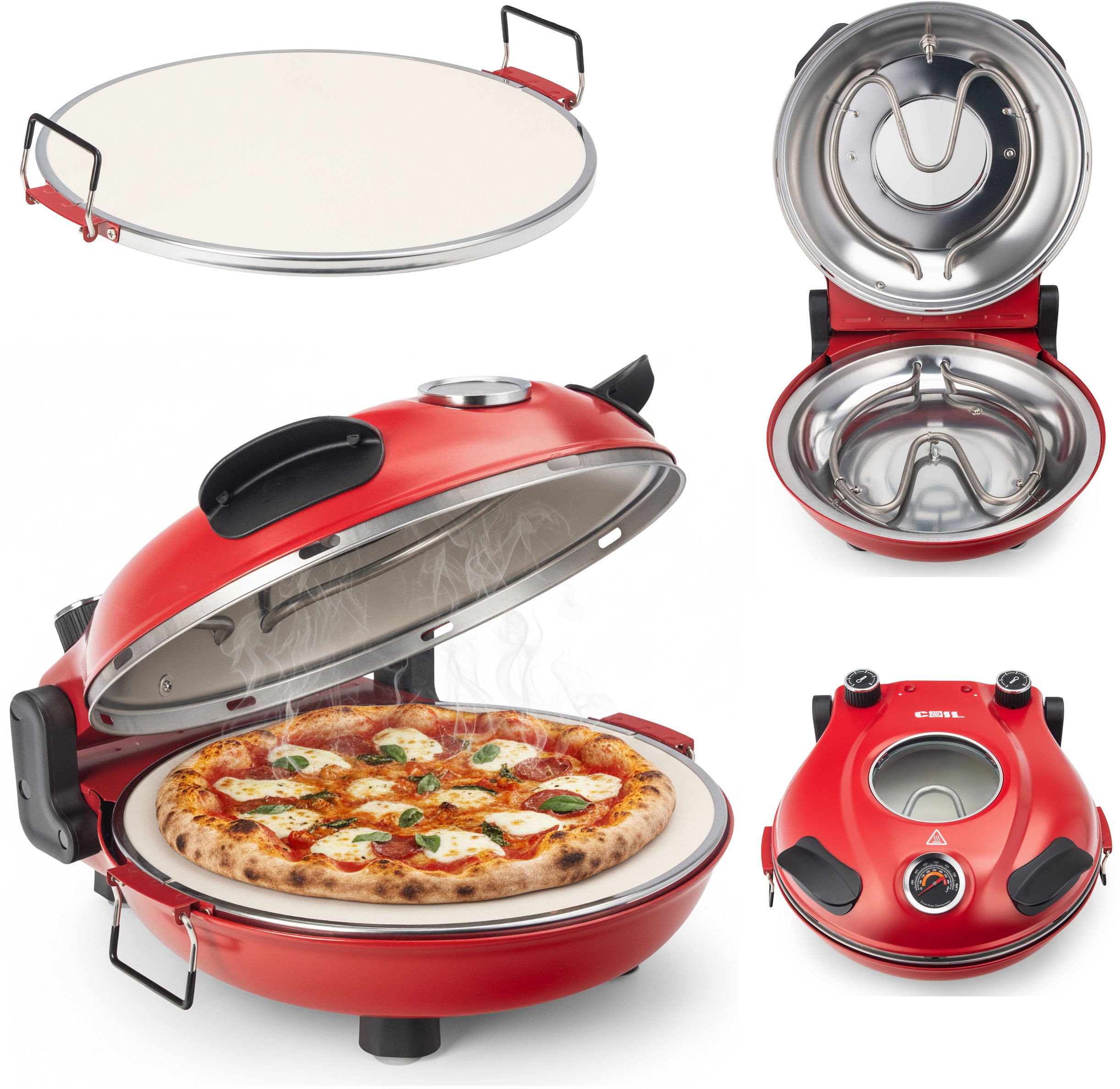 Mini piekarnik Coil piec do pizzy piecyk kamień 420 przenośny 1200w pizza mocny szyba
