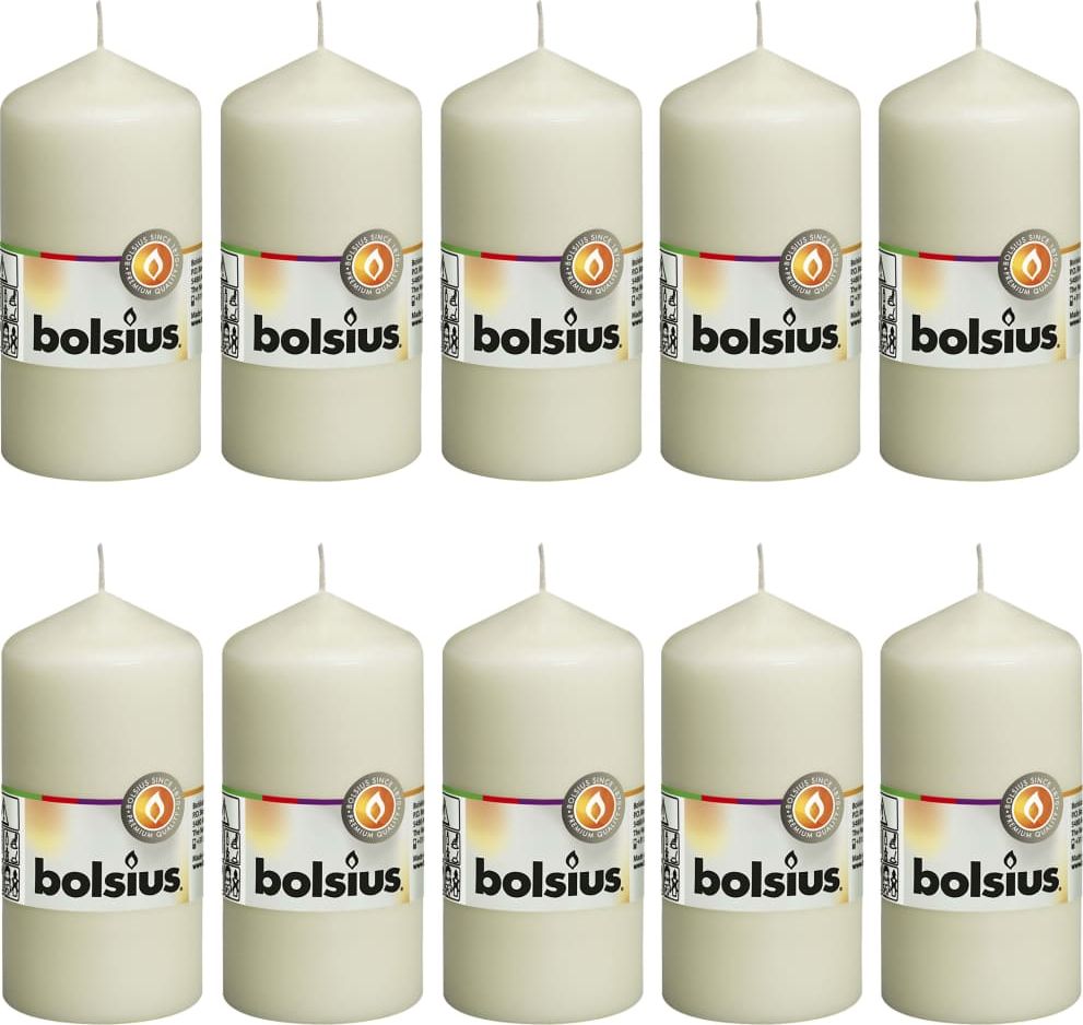 Bolsius Bolsius Świece pieńkowe, 10 szt., 120 x 58 mm, kość słoniowa