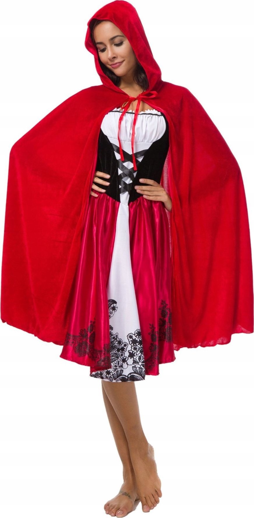 Korbi STRÓJ CZERWONY KAPTUREK KAPTURKA DLA DOROSŁYCH M