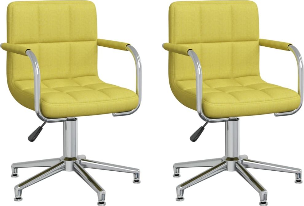 vidaXL Obrotowe krzesła stołowe, 2 szt., zielone, obite tkaniną