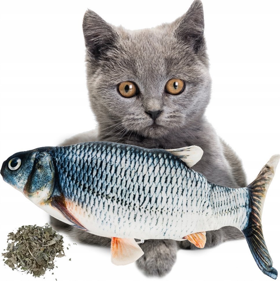 ZABAWKA DLA KOTA PLUSZOWA RYBKA RYBA KOCIMIĘTKA 21CM