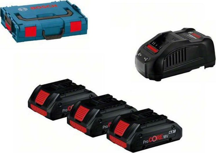 Bosch Akumulatr 18V 3x4.0Ah Gba Procore+ładowarka Gal 1880CV+L-BOXX 102 (B0615990L1R)