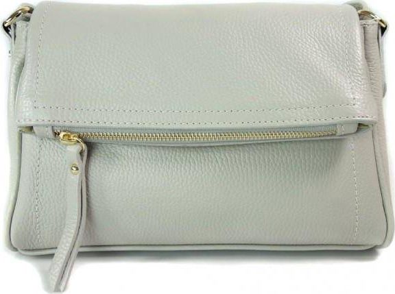 Kemer Duża listonoszka Vera Pelle ,złote okucia pojemna A5 Szara VP327G uniwersalny