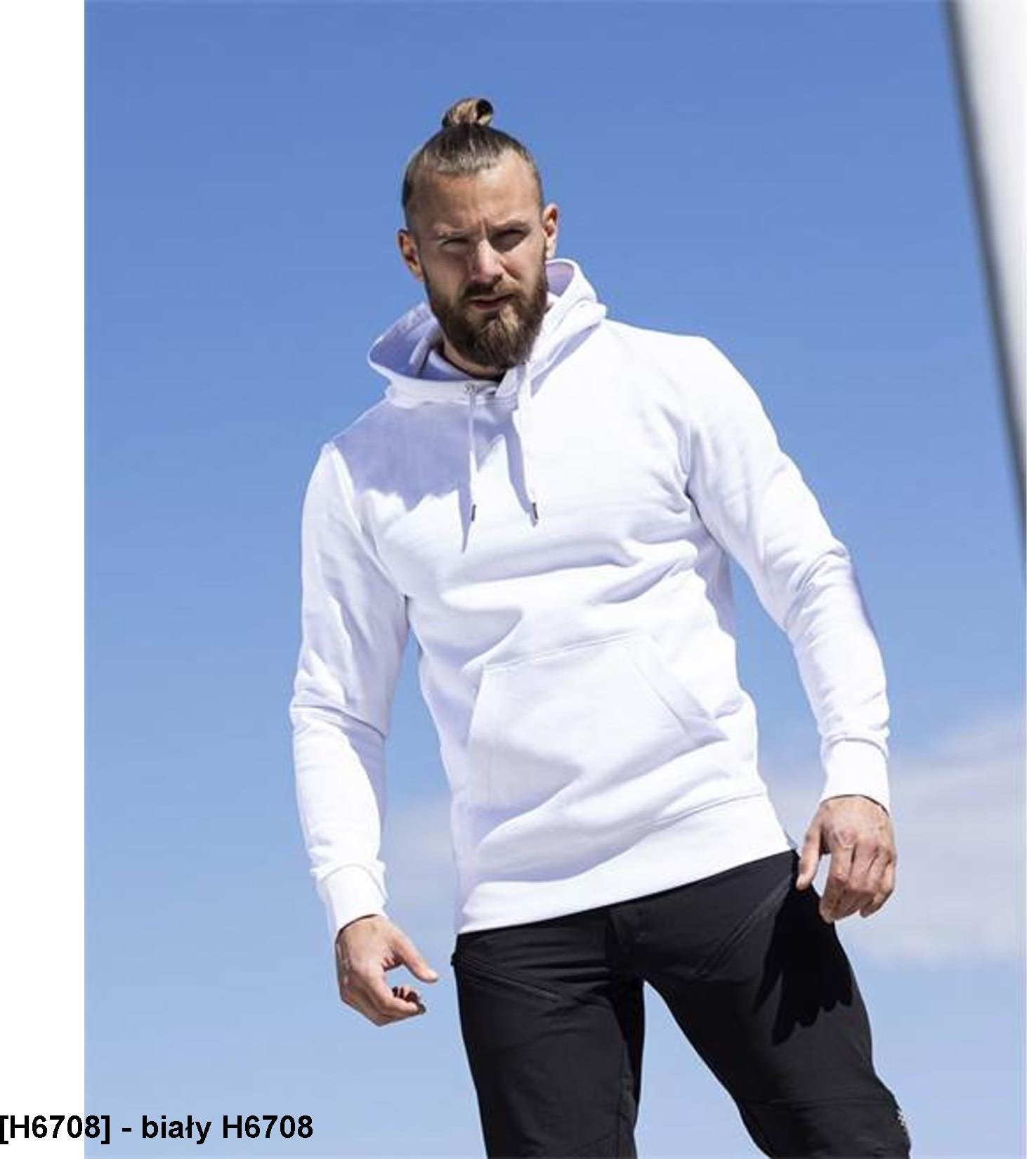 Ardon ARDON RIVARY - Męska bluza kangurek elastyczny śćiągacz pa i rękawy 65 % bawełna, 35 % poliester, 320 g/m2 - biały H6708 M