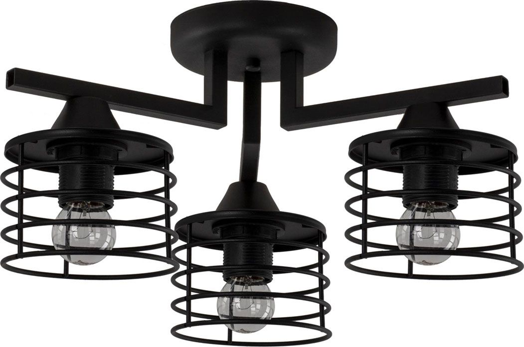 Lampa sufitowa Lumes Czarna potrójna lampa sufitowa loft - EXX134-Rizana