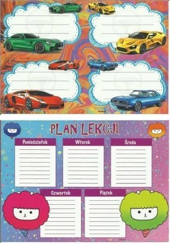 POLSYR Plan lekcji POLSYR A5 25ark. - słodziaki/samochody