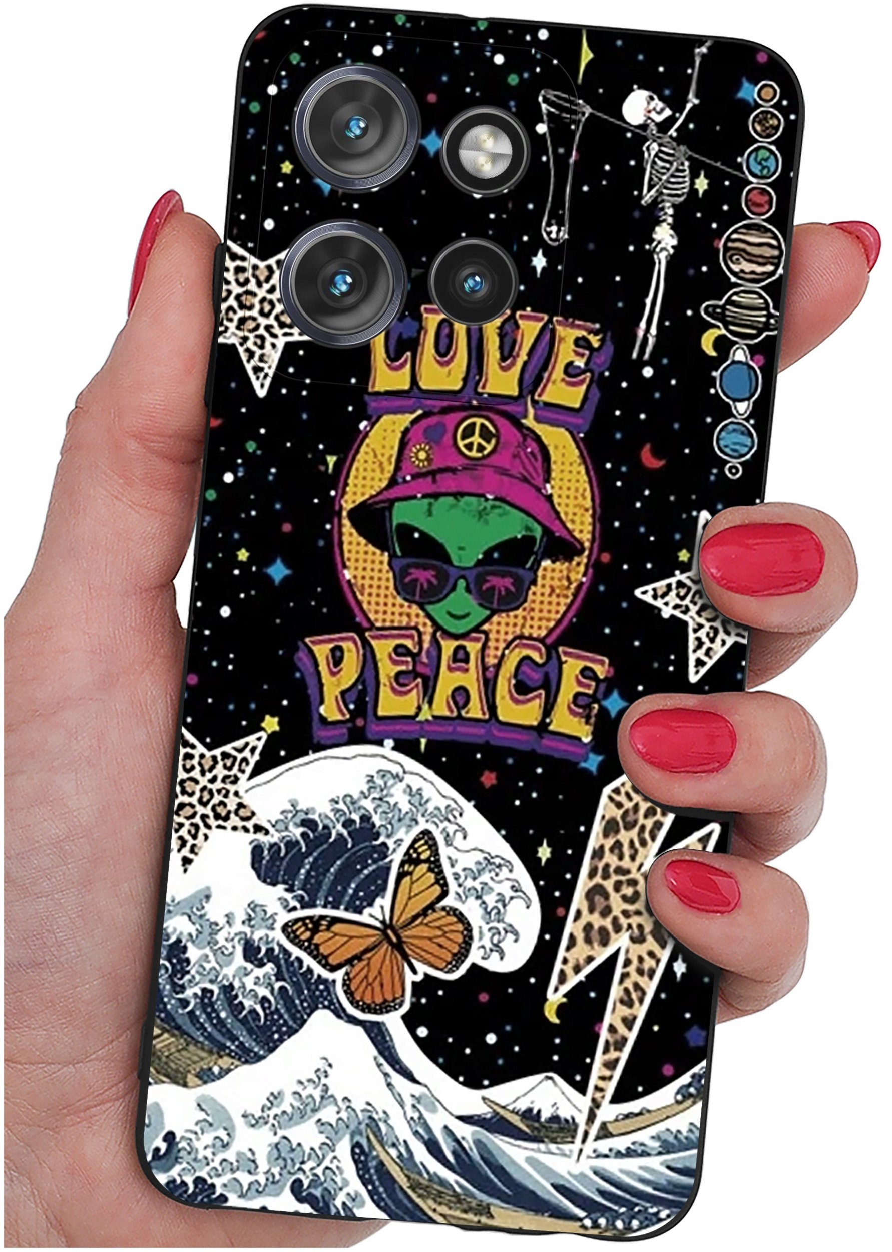 Etui do Motorola Moto EDGE 50 Neo WZORY |SILIKONOWE MATT CASE + SZKŁO 9H