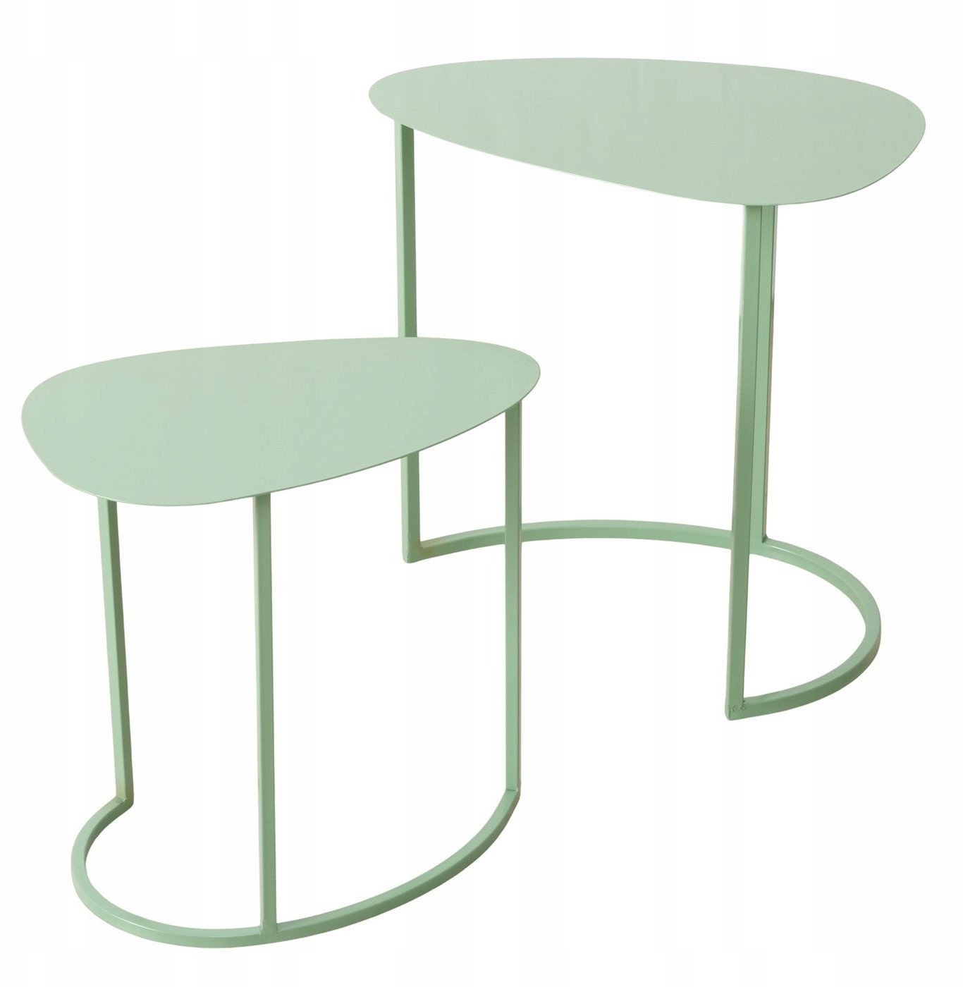 Zestaw dwóch stolików kawowych JERRY, łezka, metalowych