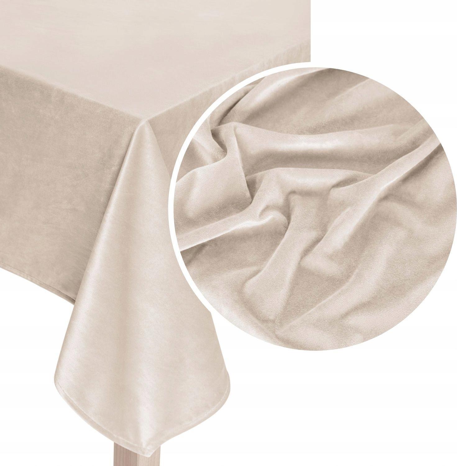 Spod Igły i Nitki BEŻOWY NOWOCZESNY OBRUS VELVET SOFT 60X120
