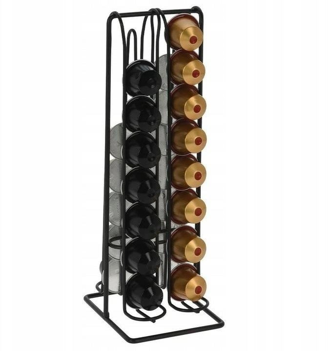 INTESI STOJAK NA KAPSUŁKI DO KAWY NESPRESSO METALOWY CZARNY