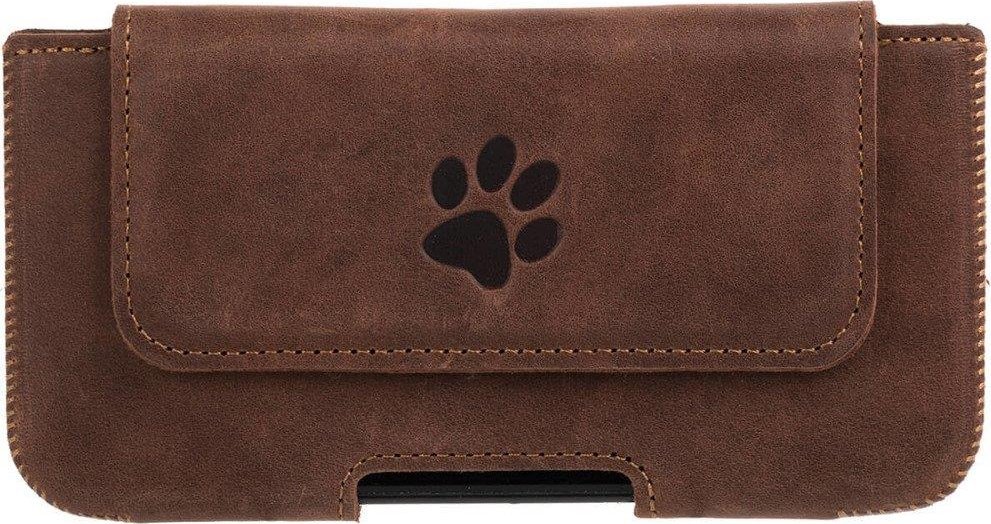 Surazo Kabura na pasek skórzana Belt Case - Orzechowy - Łapa Oppo Reno 4