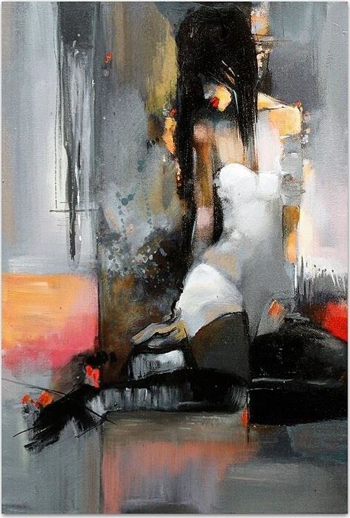 GO-BI Obraz "Abstrakcje" - olejny, ręcznie malowany 60x90cm