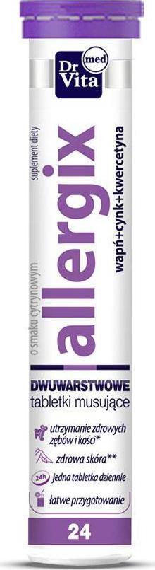 Dr Vita Allergix o smaku cytrynowym 24 tabletki musujące