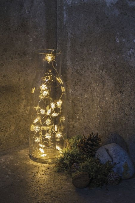 Sirius Home Nynne, Silver, Transparent, Ambience, 20 bulb(s), LED, Battery, AA